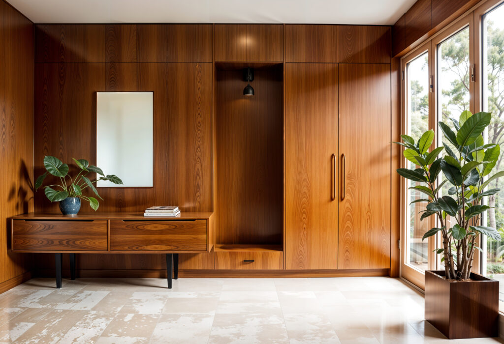 Un dressing sur mesure en bois massif.